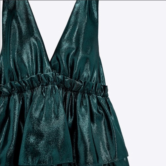 Zara Emerald Green Ruffled Dress - Picture 9 of 16